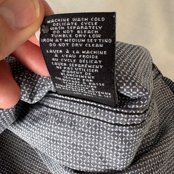 IKE Behar Men's‎ Short Sleeve X Patterned Casual Button Up Shirt Charcoal XXL - Picture 8 of 12